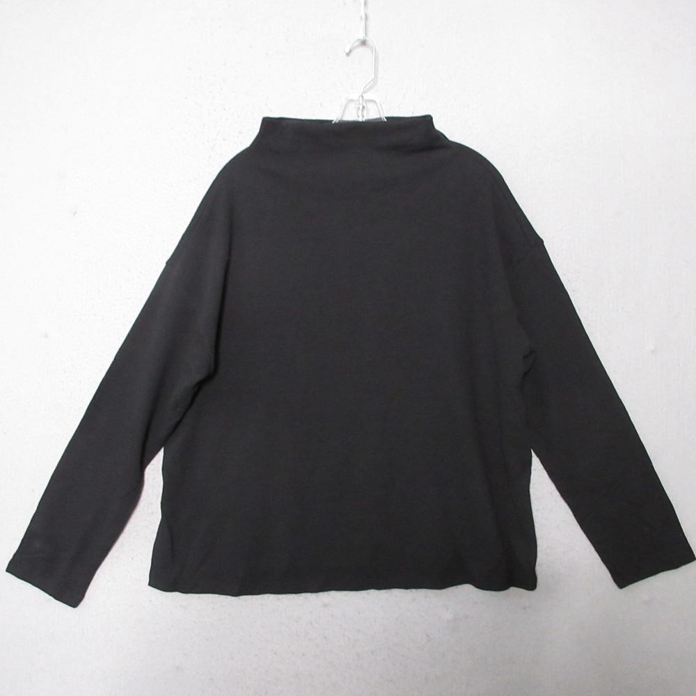Eileen Fisher Top Funnel Neck Organic Cotton Lagenlook Boxy Waffle Quiet Luxury